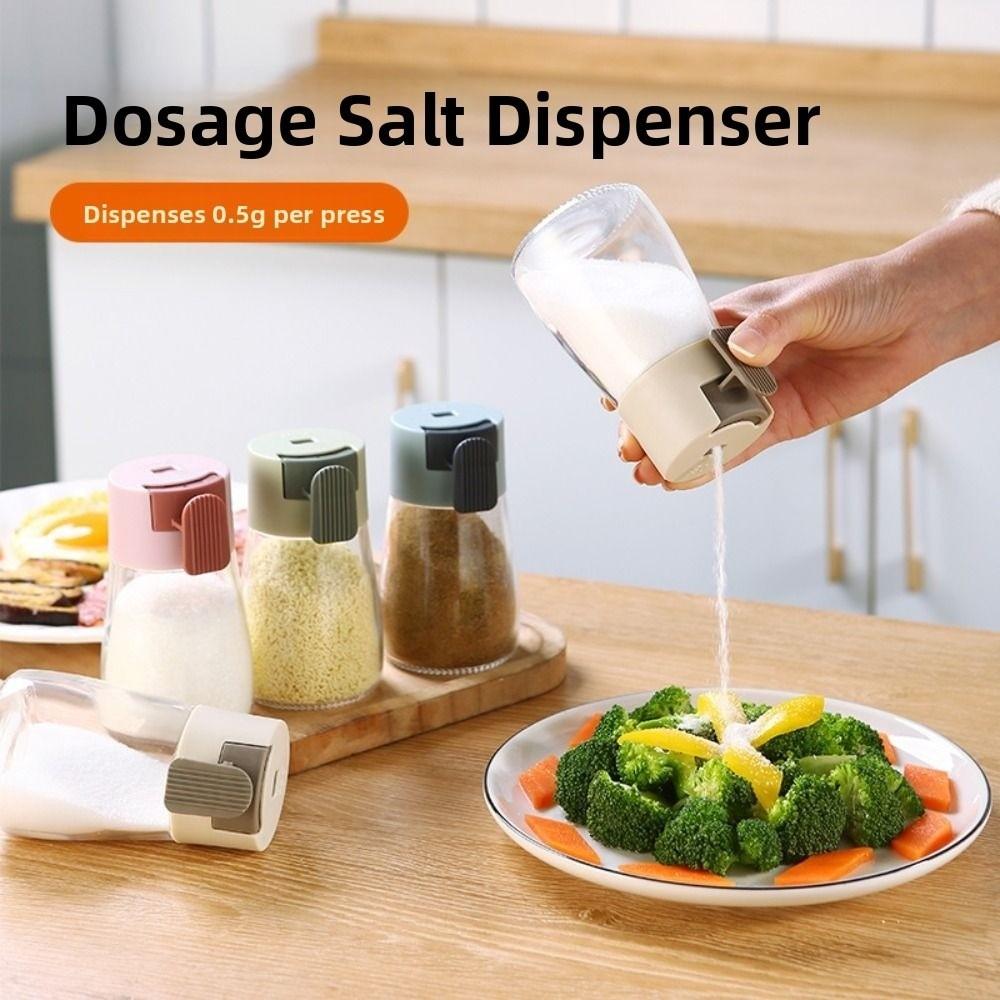 4Pcs Transparent Quantitative Salt Glass Bottle 0.5g Sealed Condiment Jars  Barbecue