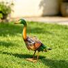Realistic Duck Sculpture with Textured Plumage, Hand-Welded Metal Construction, Powder , and Hand-Colored Accents Across the Form