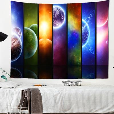 Arazzo da Parete Pianeta Psichedelico Fantascienza Stregoneria Stile Boemo Tappeto Hippie Decorazione Stanza