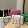 Crocodile Patterned Chain Women's Bag, Trendy Korean Version, Single Shoulder Crossbody Women's Bag, Small Square Bag