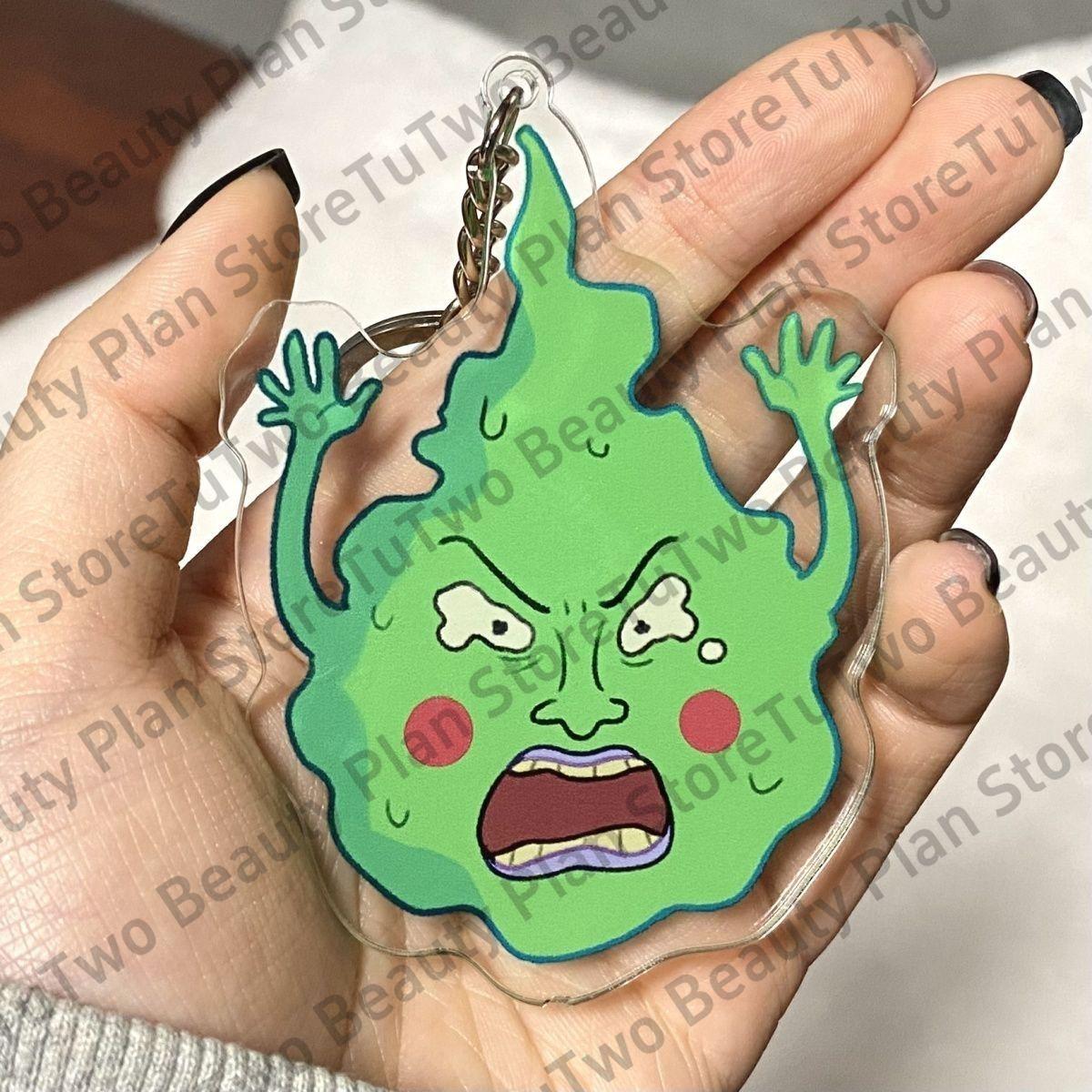 

Creative Mob Psycho 100 Anime Cartoon Acrylic Keychain Charm Decoration Kawaii Cute Funny Keyring Pendant Bag Hanging Gifts Toys about 5cm