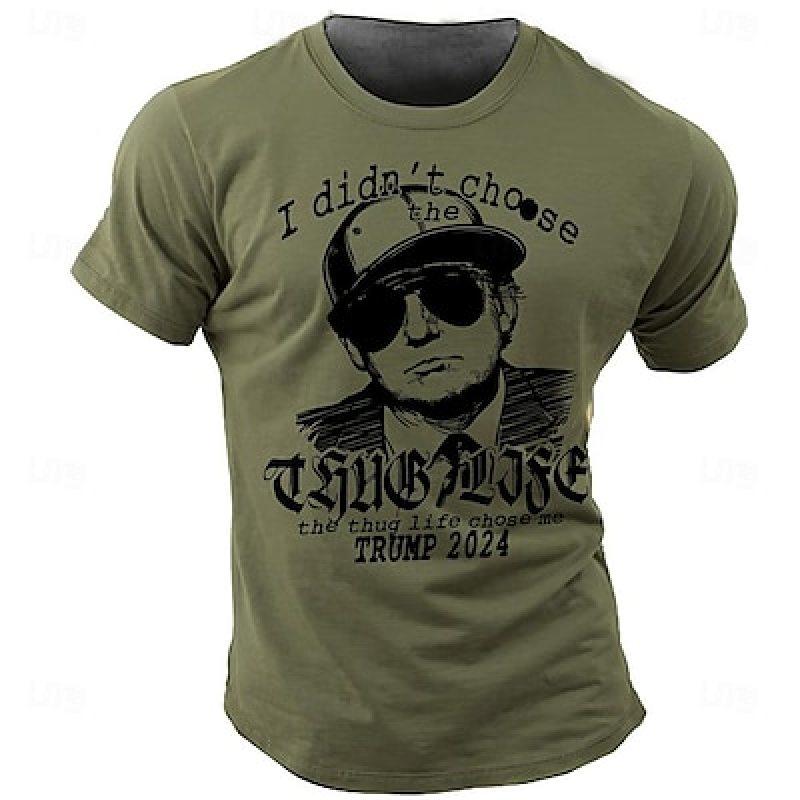 

Футболка с изображением Трампа, флага США, ретро, винтажная, повседневная, мужская, 3D-принт, футболка, уличная, повседневная, барная, с круглым вырезом, одежда на весну и лето 4XL