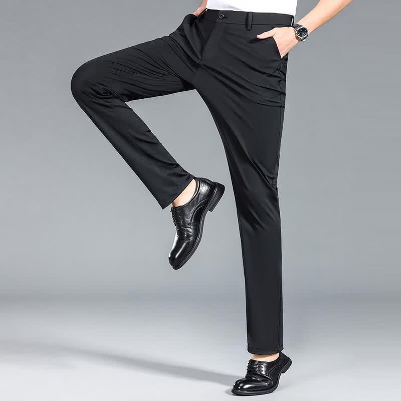 YUZHAOLIN Men's Silky Stretch Slim Fit Casual Trousers