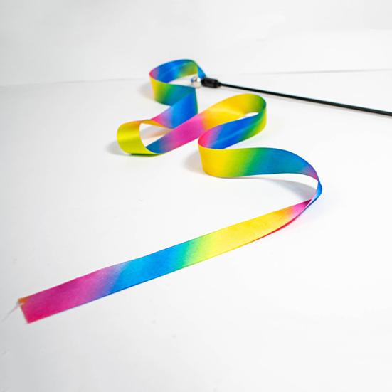 Bell Interactive Colorful Ribbon Cute Cat Toy Funny Rod Teaser Wand Cat Supplies