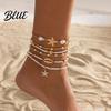 Water-friendly Anklet Beach for Women Starfish Shell Fish Tail Pendant