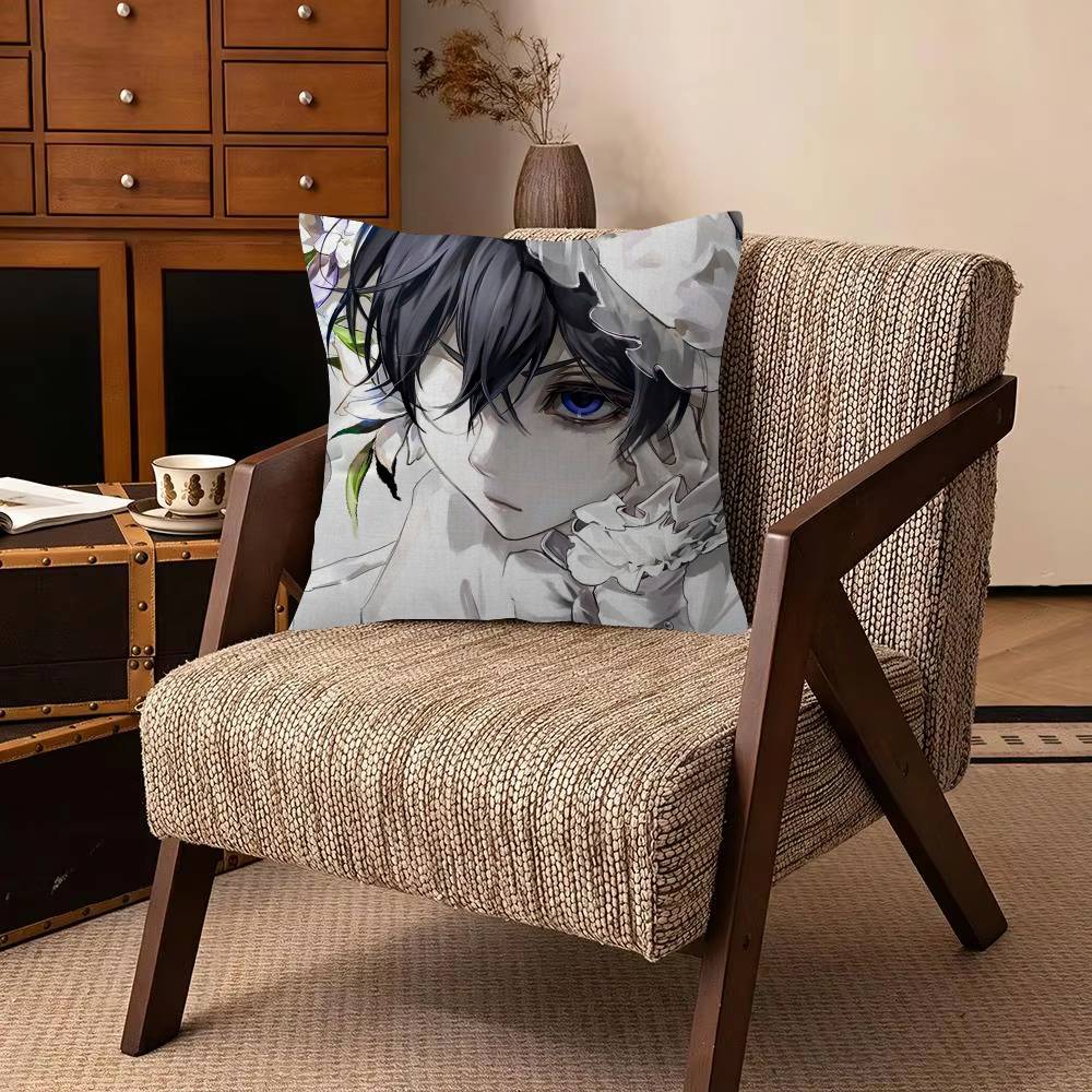 Manga BBlack BButler   Decorative Polyester Throw Pillow Cover Square Suitable for Home Office Coffee Shop Decor