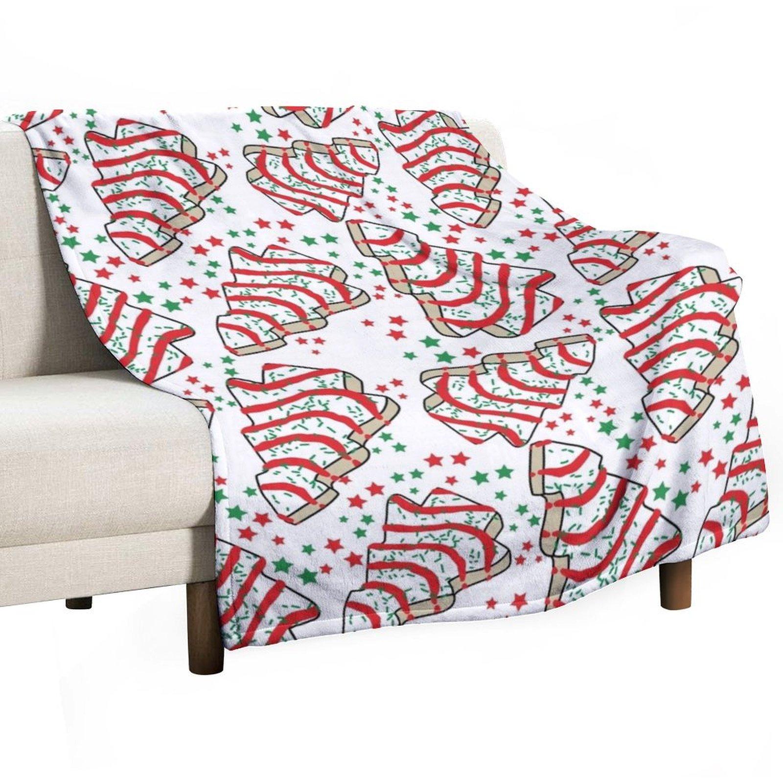 Christmas Tree Snack Cakes Throw Blanket Beautifuls Sleeping Bag Large bed plaid Blankets 30x40in