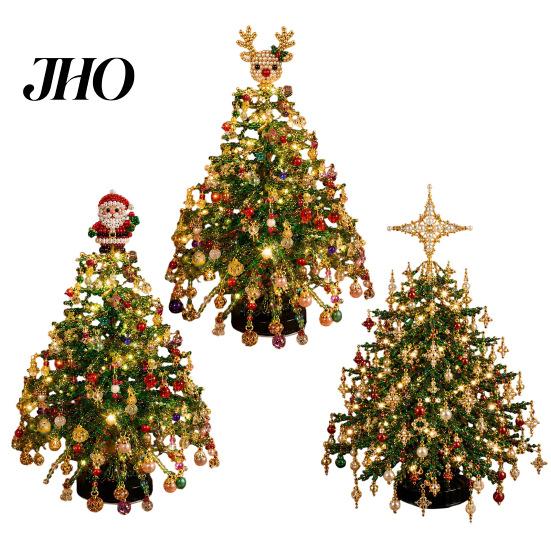 Handcrafted Home Holiday Decor DIY Beaded Christmas Tree Kit, Faux Crystal Craft Set Season Crafting Supplies for Adults Beginners, Handmade