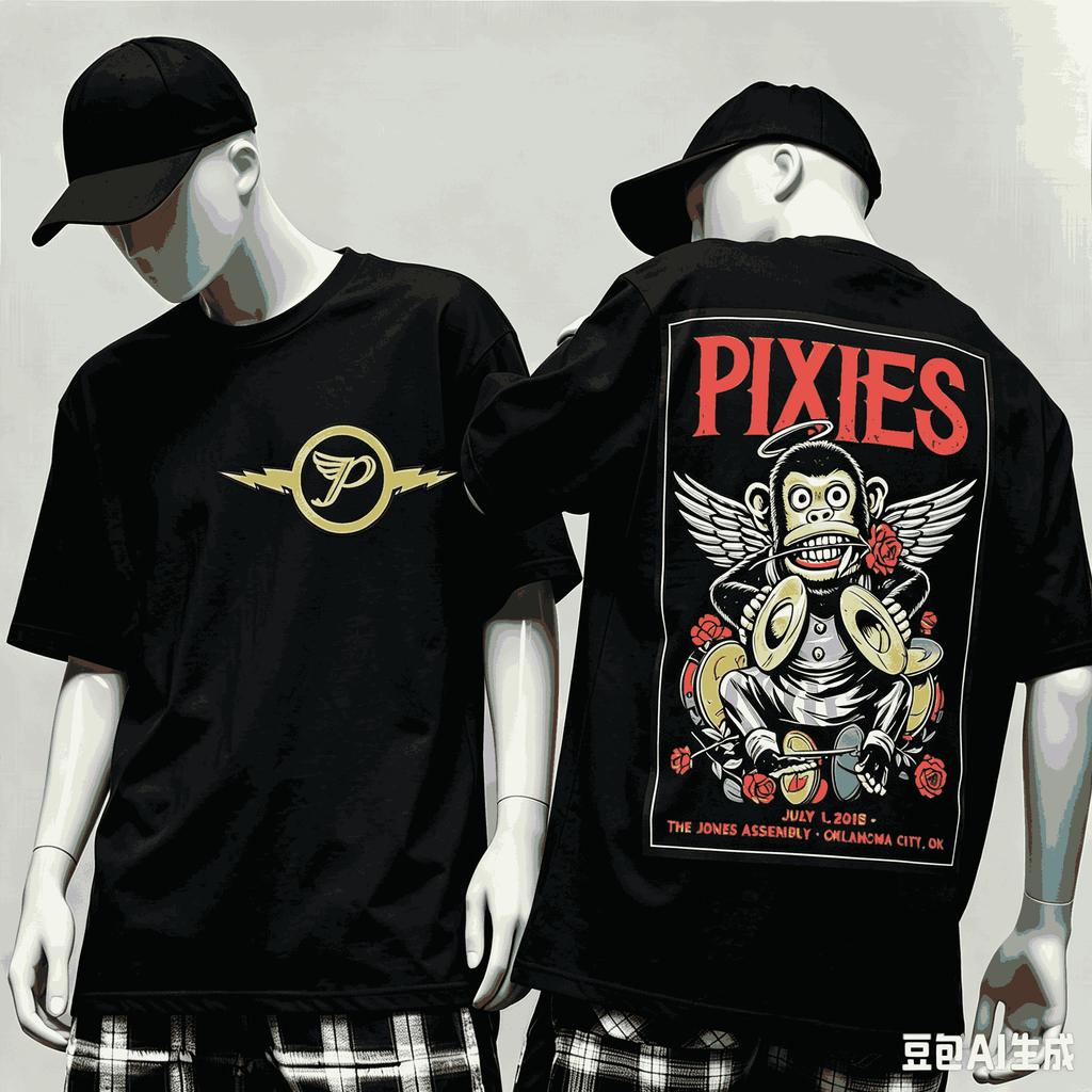 Pixies Für Fan Geschenk T-Shirt Unisex Unisex Harajuku Oversized Unisex Kurzarm Streetwear Hohe Qualität Paare Bequem Klassisch