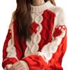 FL232636 Beautiful Red Knit Sweater for Women - Stylish and Cozy Autumn/Winter Top