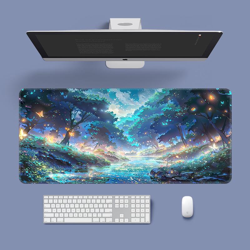 Extra Large Washable Mouse Pad - Aurora Landscape & Sunset Clouds Design, Thickened for Office and Gaming Desks