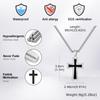 Stylish Men's Cross Necklace,Stainless Steel Silver Color Cross Pendant Necklace,Christian Religious Faith Easter Jewelry Gift