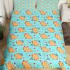 Niedliche Capybara-Druck Bettwäschesets Full Kawaii Honigbiene Bettbezug, Cartoon-Tiere Bettset Roter Liebesherz-Druck Bettbezug