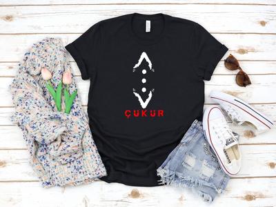26 The Pit  Çukur   Cukur  White   Black Women's 3 4 Short Sleeve T-Shirt A132 Unisex T-Shirt