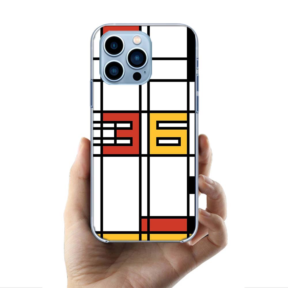 TOPLBPCS Mondrian Grid Cases Phone Case For Iphone 17E 16E 17 Air 16 Pro Max 15 Pro 14 Plus 11 13 12 Mini Cover Cases Compatible