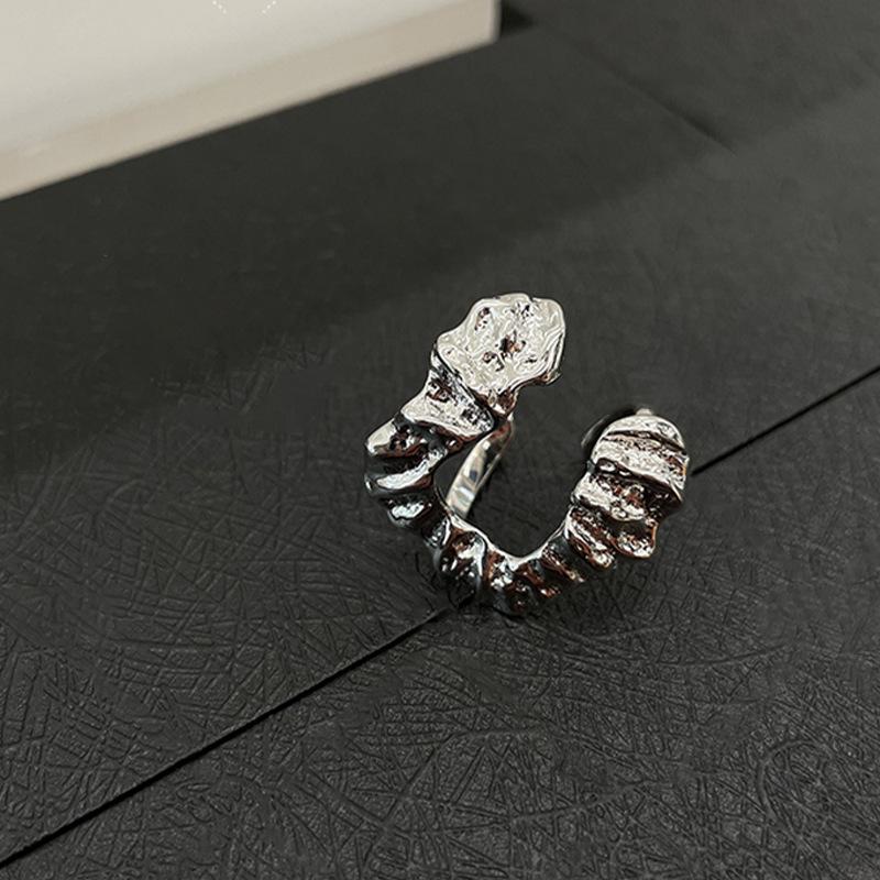 European & American Hip Hop Inspired Hollow Irregular Ring - Women s Retro Open Index Finger Accessory Adjustable Open