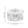 Clear 4 Section Rotating Cold Storage Tray for Parties Snacks Veggies Ideal for Outdoor Gatherings Barbecues Storage