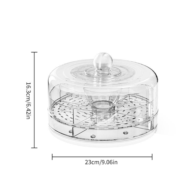 Clear 4 Section Rotating Cold Storage Tray for Parties Snacks Veggies Ideal for Outdoor Gatherings Barbecues Storage