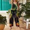 Women's Casual Halloween Printed Jumpsuit Sleeveless Printed Cotton Jumpsuit