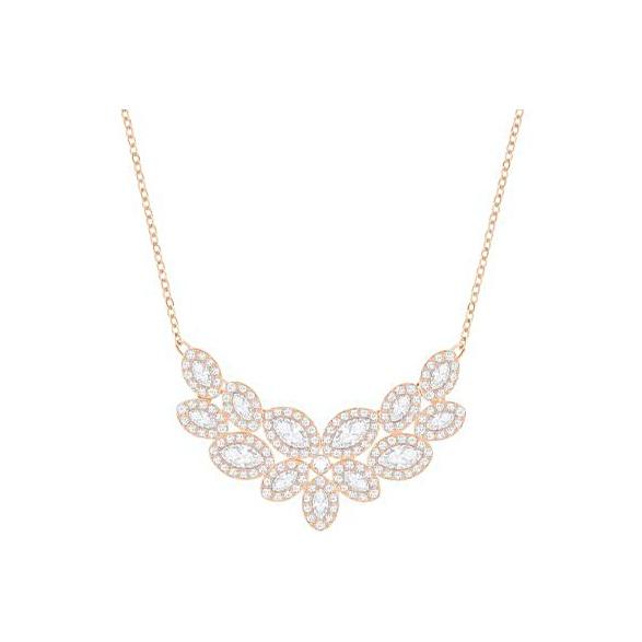 Swarovski Baron Series Leaf Shaped Necklace Rose Gold Women necklace 5528751 White
