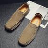 2024 New Four Seasons Casual Leather Shoes Men Luxury Brand High Quality Suede Snail Shoes Comfortable Non-Slip Driving Shoes