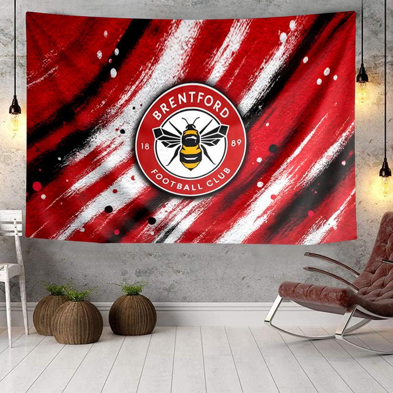 Brentford Football Club Logo Tapestry, Unique Design Tapestry, Wall Decor for Bedroom,Livingroom, Playroom,Heartwarming Fan Holiday Gifts