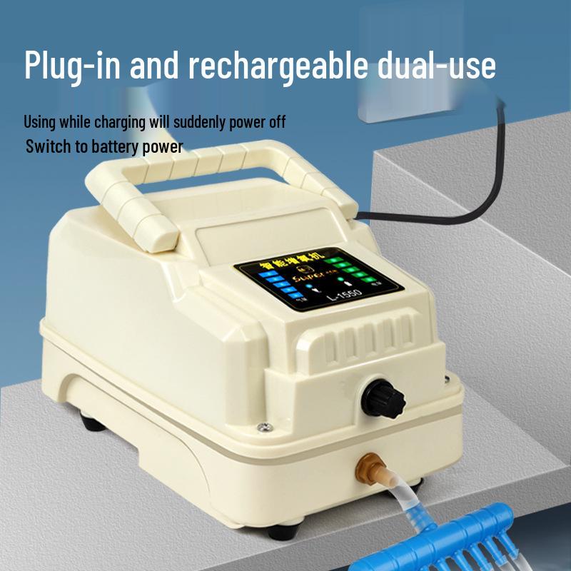 High-Power Adjustable Lithium Battery Oxygen Pump for Fish Tanks and Ponds