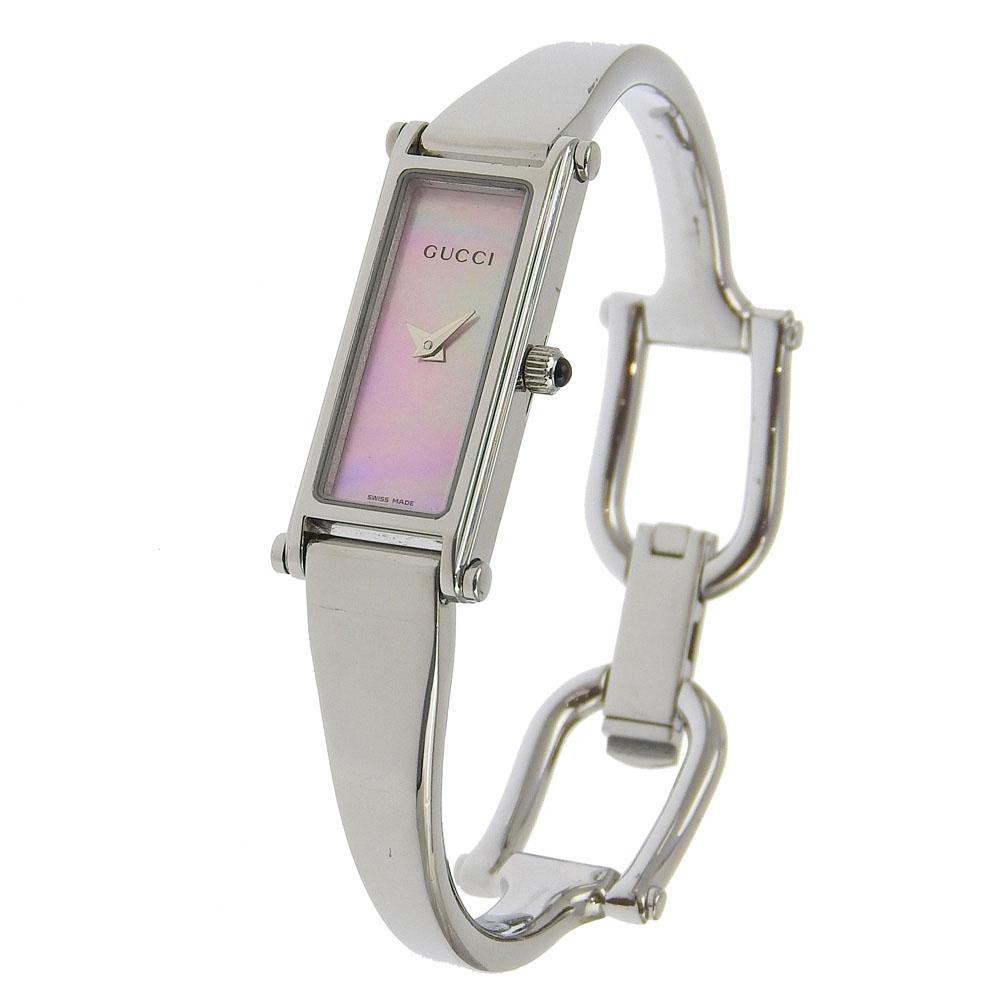 Gucci Shell Watches 1500L Pink shellDial Stainless Steel Quartz Analog Display Women Used
