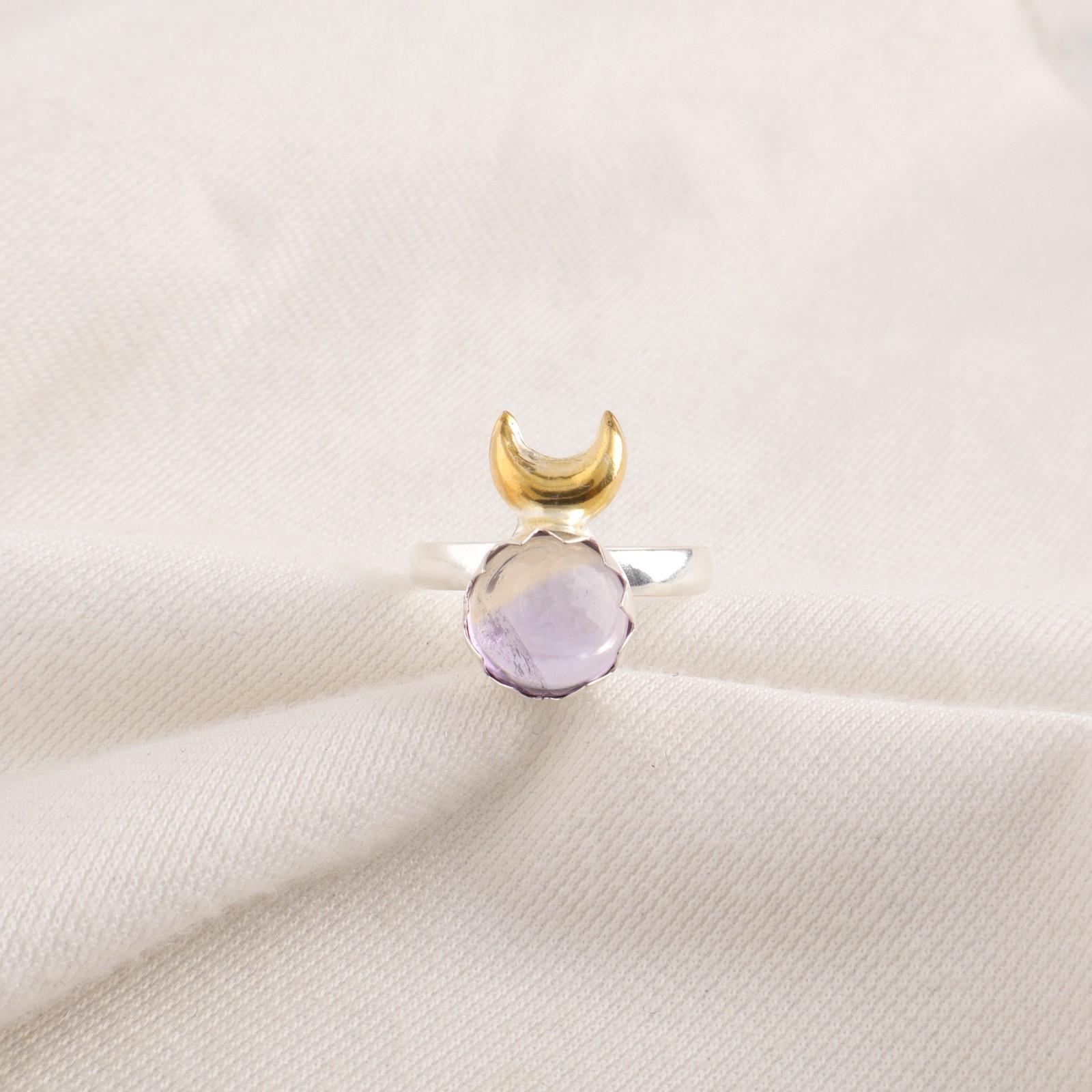 

Круглый Натуральный Аметрин Серебро 925 пробы Юбилейный Подарок Сестрам Коктейльное Кольцо Ювелирное изделие RR-58-32 15