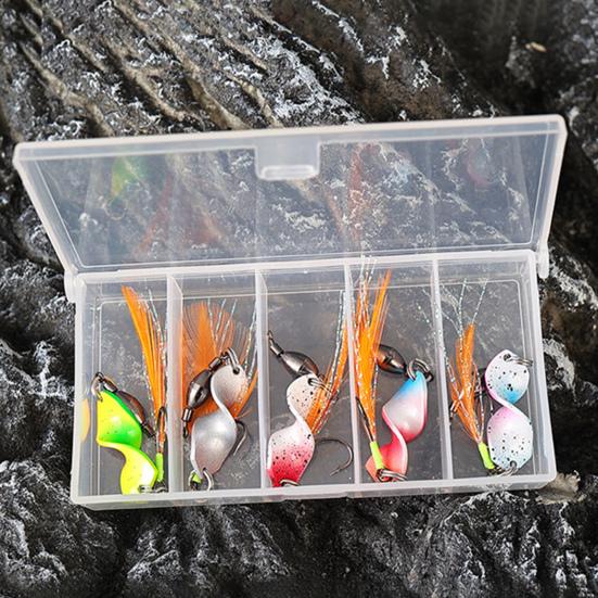 5Pcs Fishing Metal Spinners Lures with Sharp Hooks 360-Degree Rotating Wobbler Jigging Spoon Lures Fishing Accessories