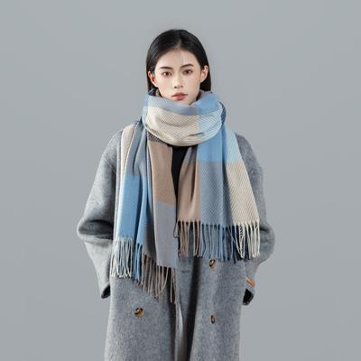 2025 Autumn And Winter New Classic Diagonal High-End Plaid Scarf Women'S Scarf Versatile Imitation Cashmere Shawl