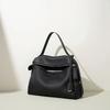 New leather office worker commuter handbag first layer cowhide light luxury design sense niche women's messenger bag