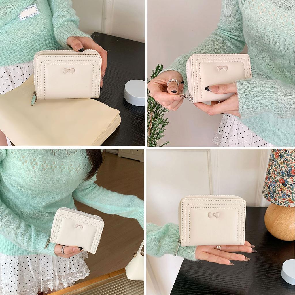 Women Wallet Simple Bifold Wallets PU Leather Purse Slim Short Wallet Small Bifold Cash Card Holder Bag Compact Wallet