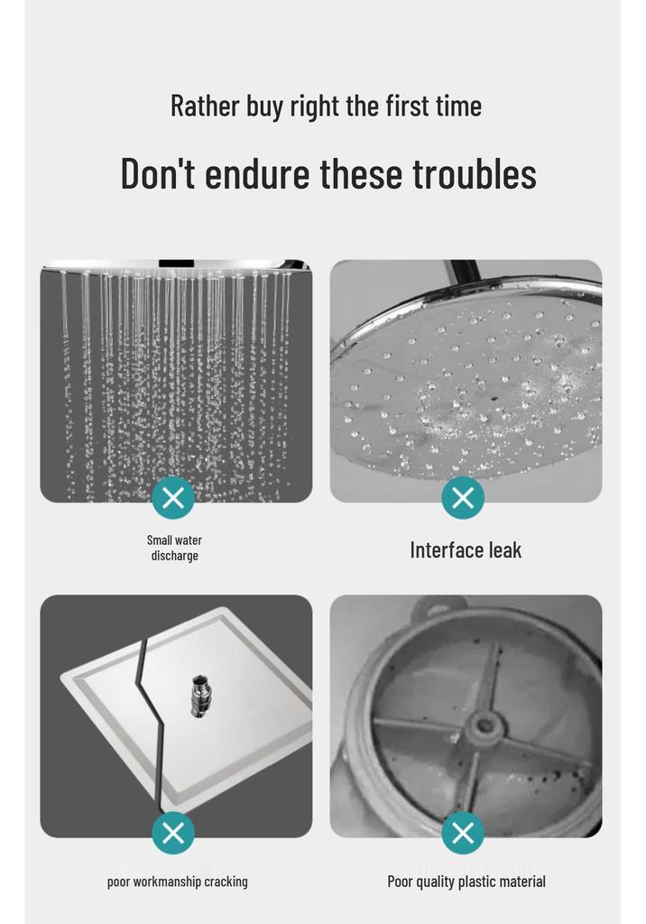 High-Pressure Single Nozzle Shower Head Set