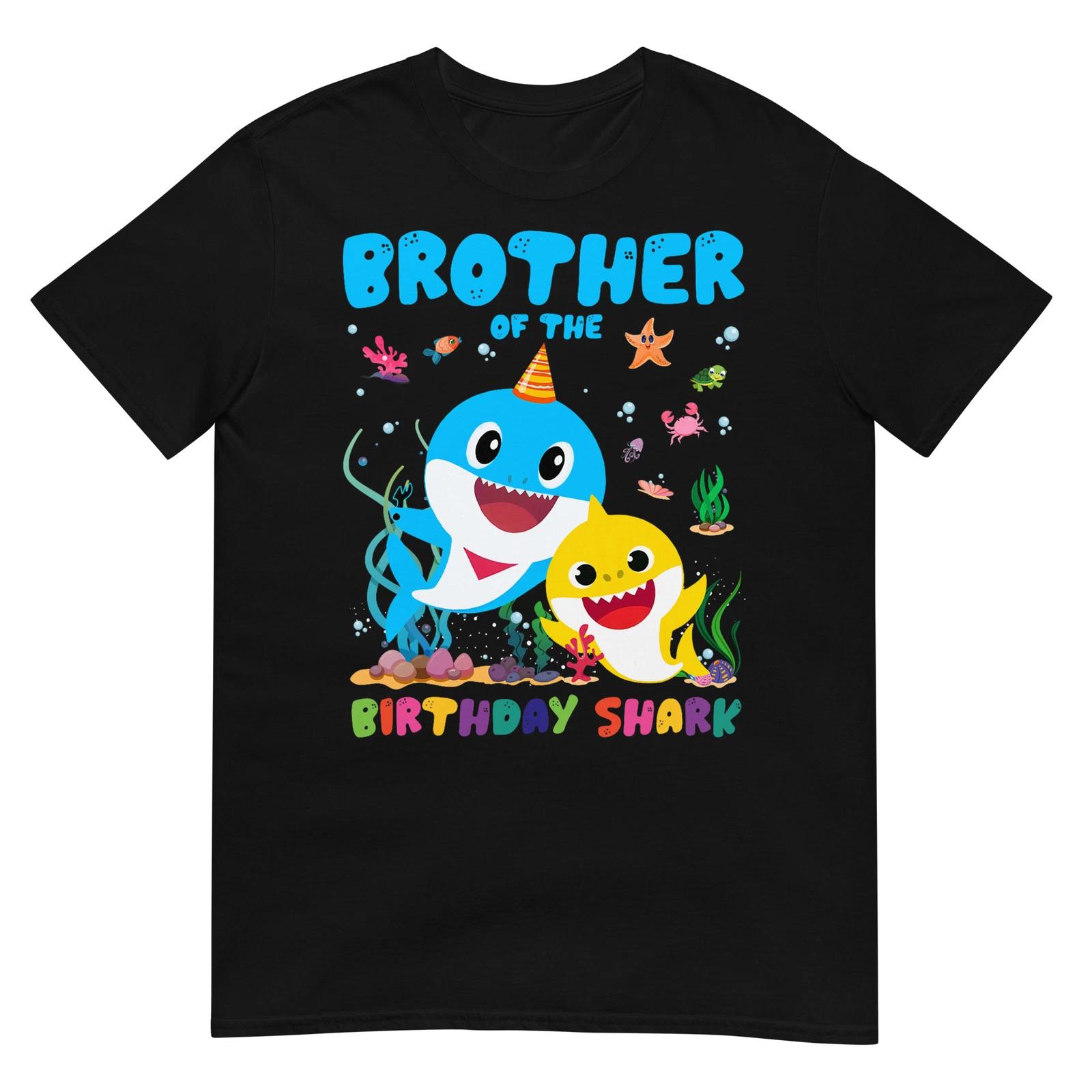 Funny Brother Of The Birthday Family Shark Birthday Boy Girl T-Shirt S