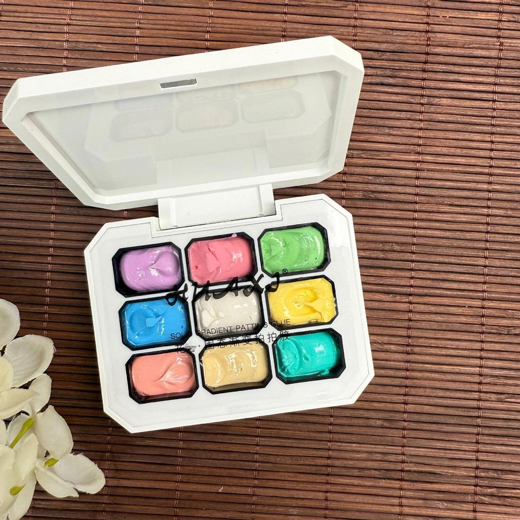 Nowy żel Pat Pat: Nine Grids Nail Art Jednolity Kolor Malowanie Róż 2024 - Nasycony Rozmazany Gradient, Nie Wymaga Zmywania