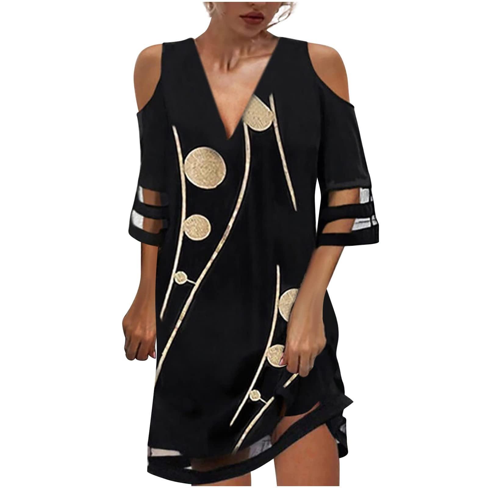 

(SU)Новое летнее платье с v-образным вырезом и цветочным принтом, модное женское платье с короткими рукавами