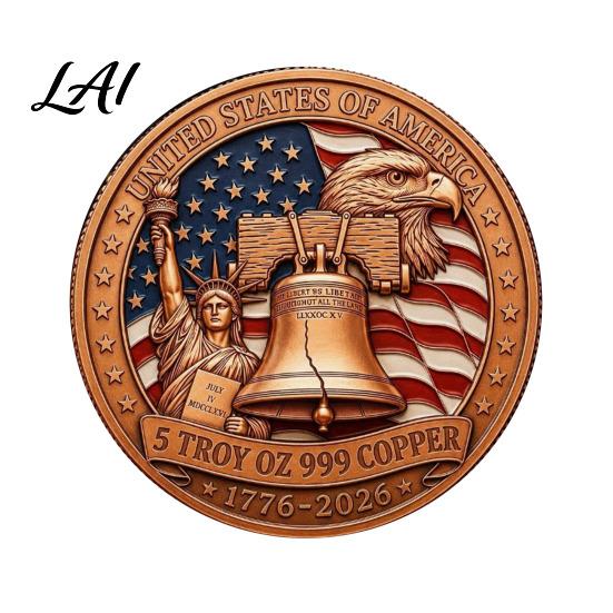 Collectible American Coin 250th Anniversary USA Commemorative Coin 1776-2026 Metal Patriotic History