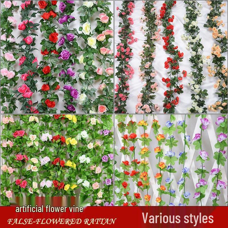 Artificial Rose Vine for Wedding Arches, Staircase Railings, and Ceiling Decor