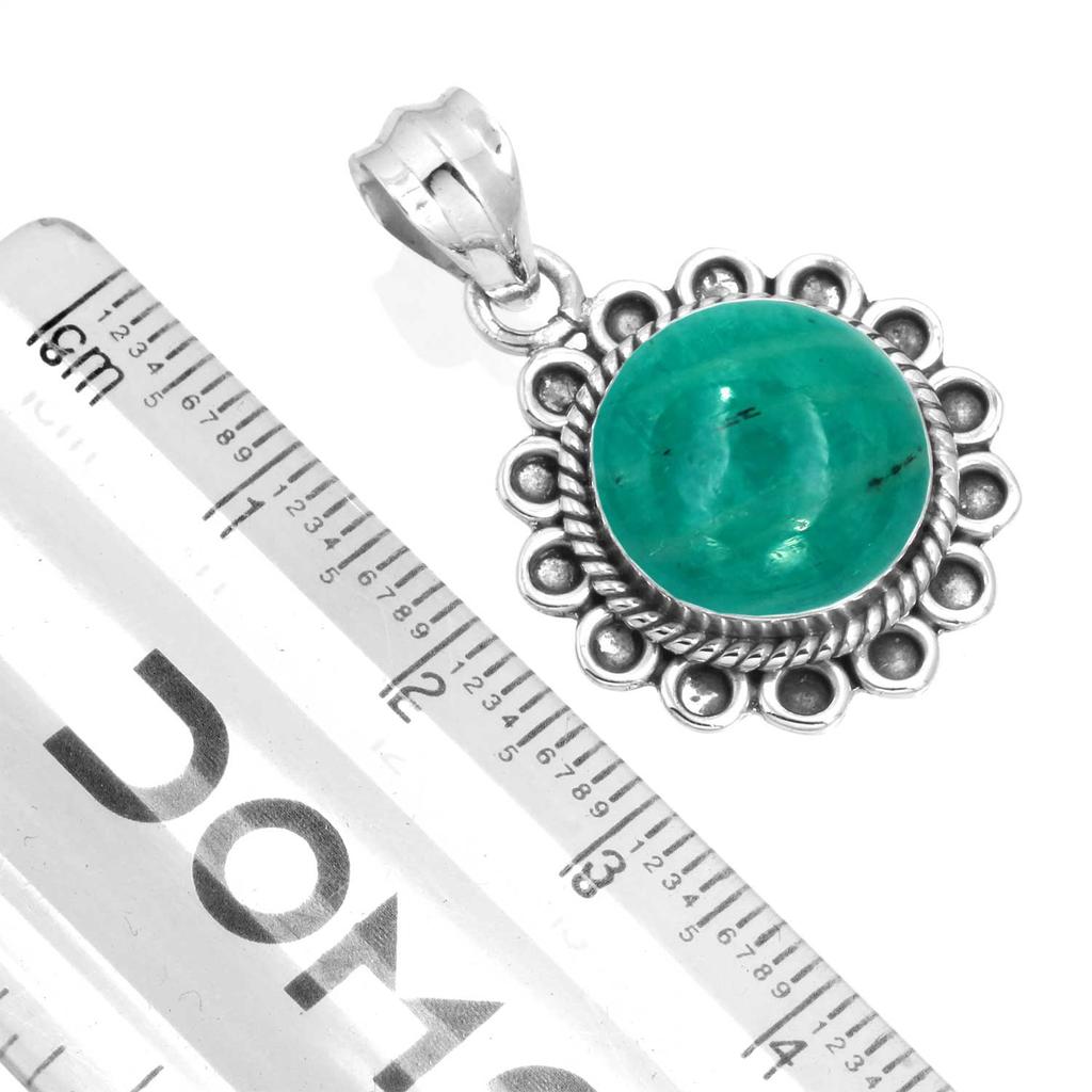 925 Sterling Silver Pendant Women Gemstone Handmade Jewelry New Year Gift Amazonite Angelite Blue Opal Botswana Agate Mohave Azurite Chrysocolla Boho