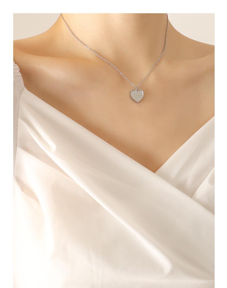 Versatile Frosted Peach Heart Pendant Necklace - Romantic Valentine's Gift for Couples