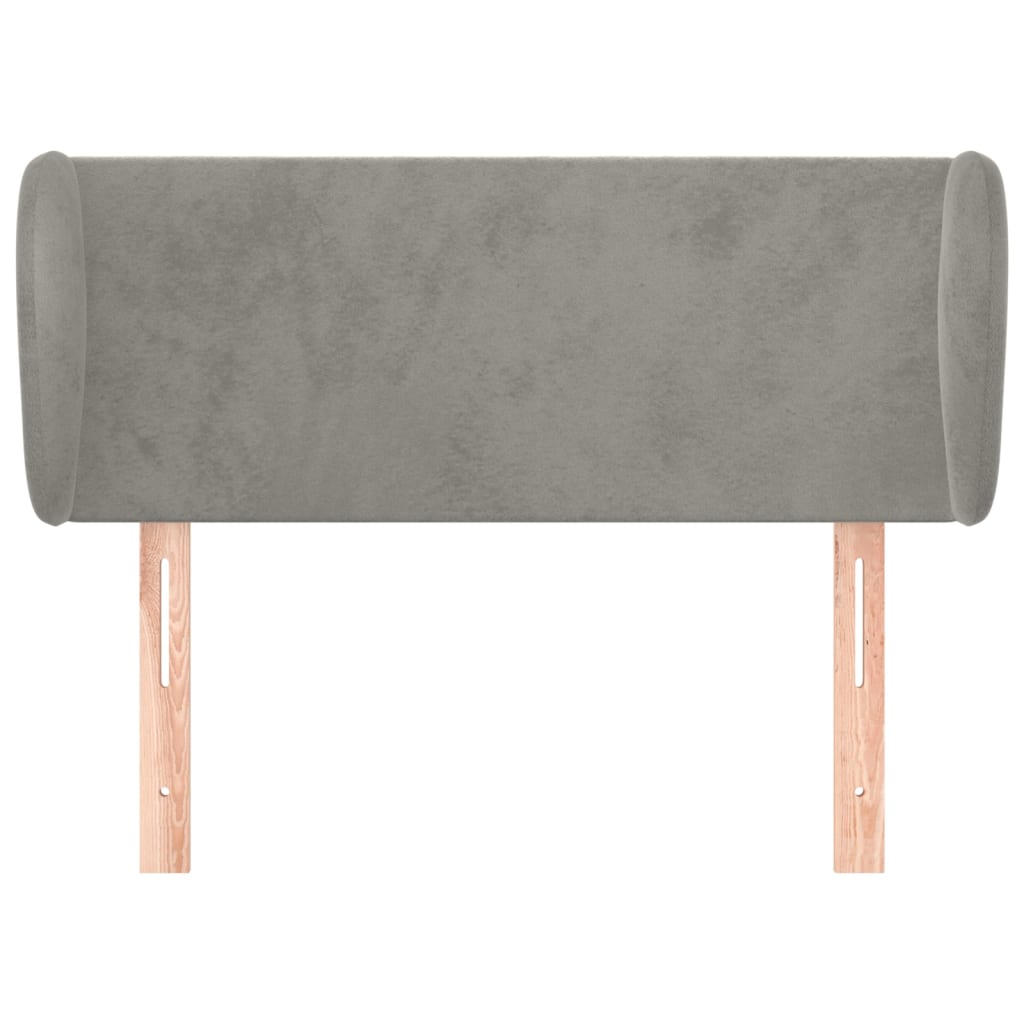 VidaXL Kopfteil mit Ohren Hellgrau 83x23x78/88 cm Samt
