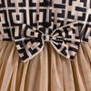 Summer Plaid Fashion Patchwork Flutter Sleeve Dress for Girls