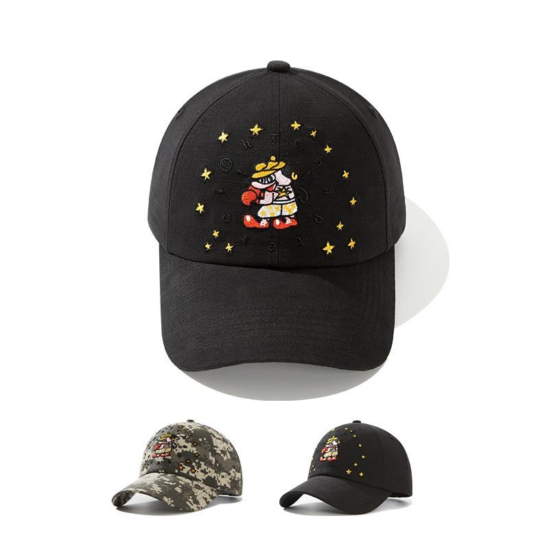Hip Hop Street Camouflage Embroidery Baseball Cap Female Big Head Circumference Show Face Small Sunscreen Outdoor Versatile Cap Male