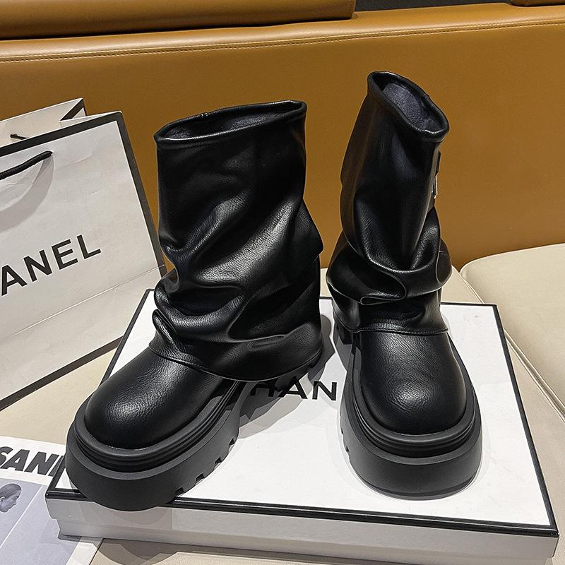 Boots Women's Short Boots 2025 New Summer Trend Retro Handsome Versatile Small Thick-soled Fried Street Trousers Boots