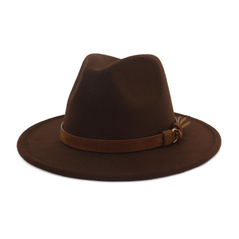 Unisex široký klobouk z plsti Pánské Dámské Panama Trilby Klobouky