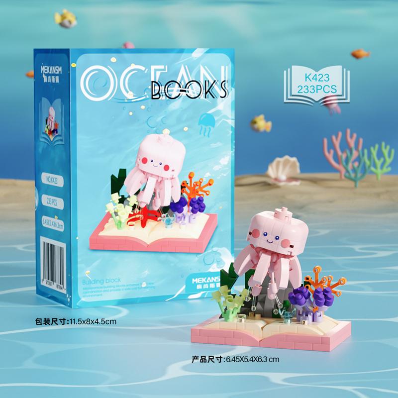 Ocean World Children's Building Blocks Creative Killer Whale Crab Assembly Educational Toy Gift Desktop Ornaments