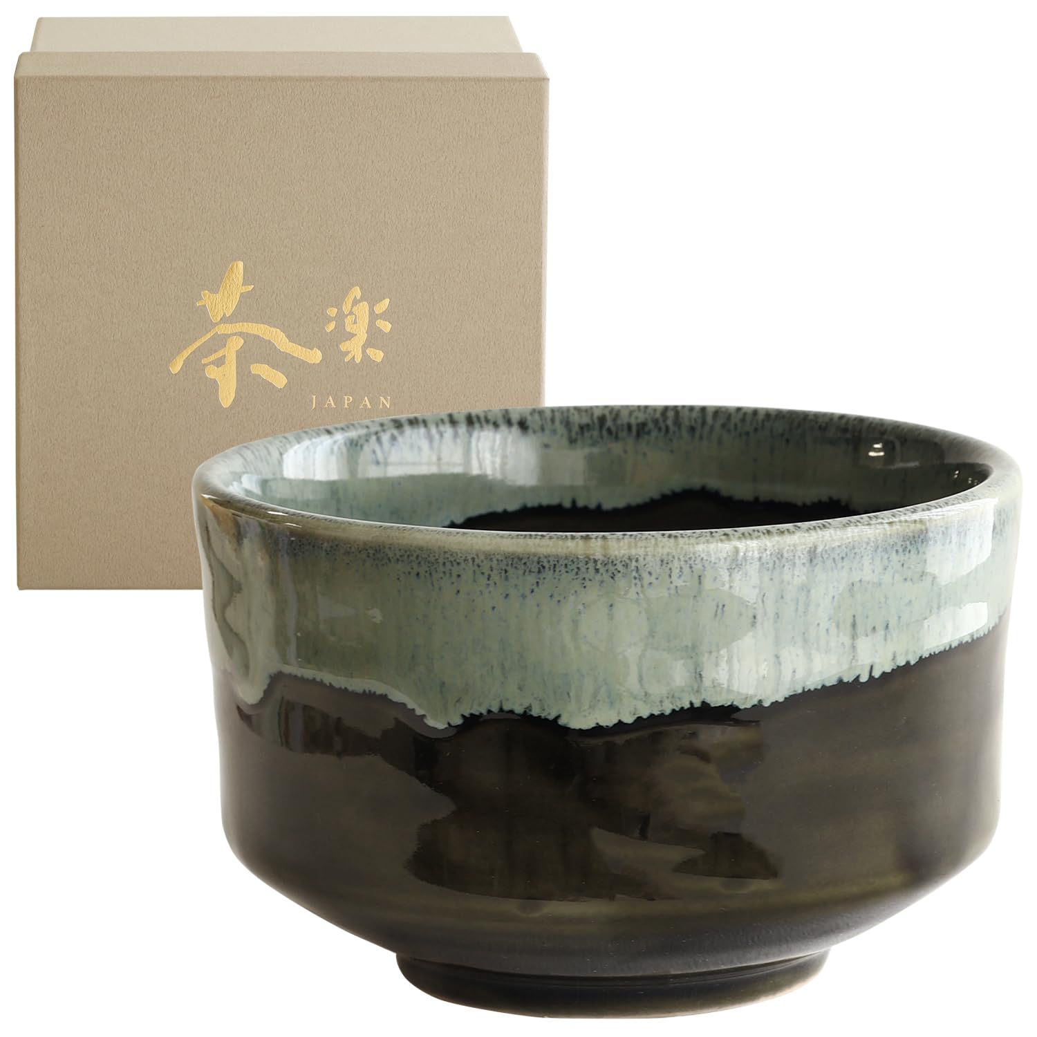 

Dolce duo Matcha Bowl, Kasumi Nagashi Pattern, Mino Ware, Made in Japan, 11cm, Approx. 420ml, Boxed, MW-1857, Perfect for the Tea Ceremony