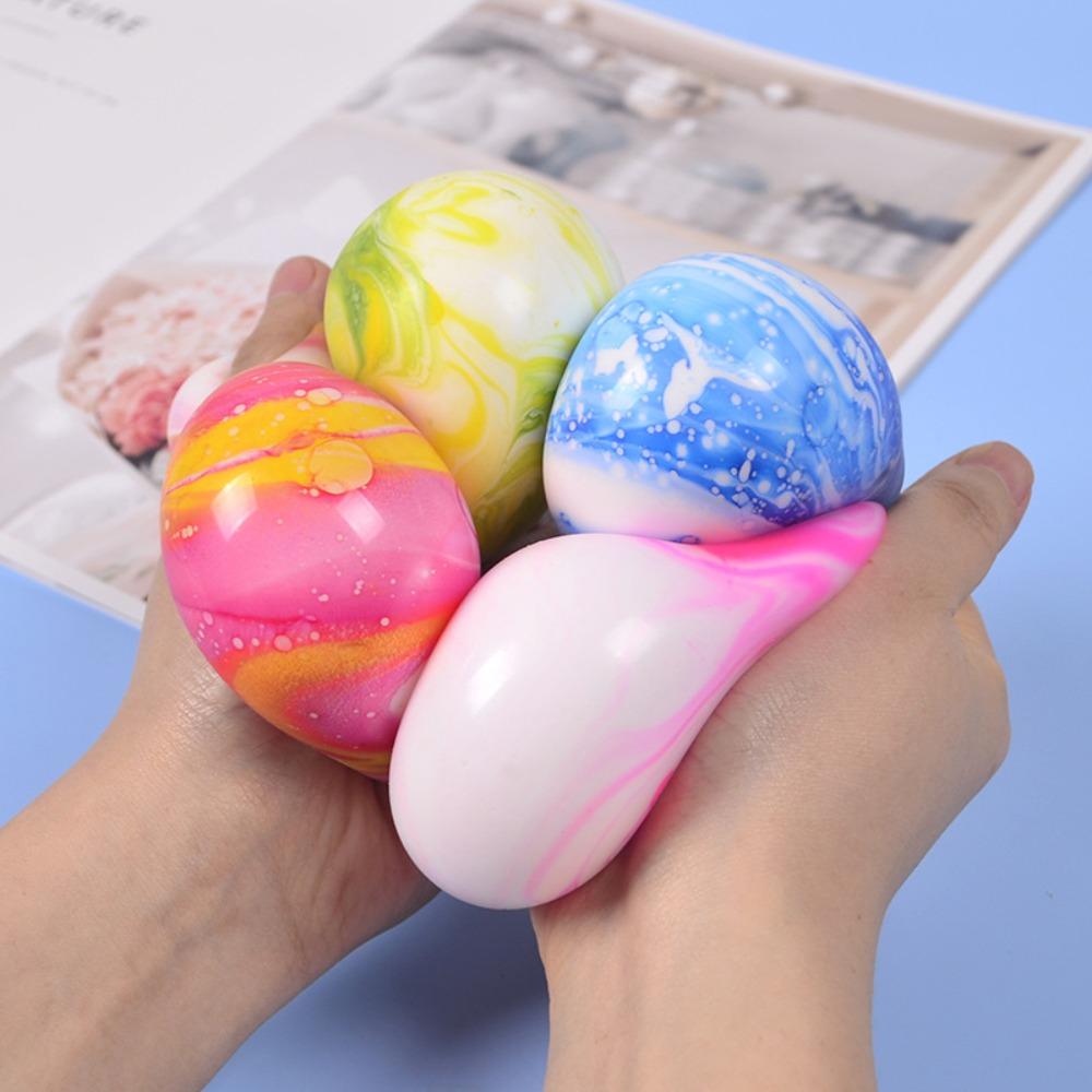 Glazed Tofu Rainbow Flour Soft Rubber Squeeze Ball Squishy Stress Relief Accessory