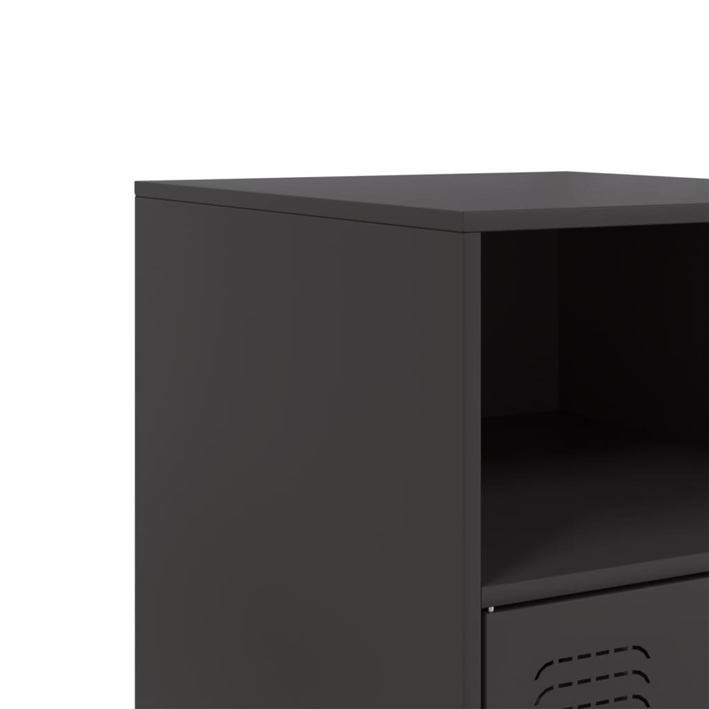 Nightstand Black 34.5 X 39 X 62 Cm Steel